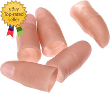 Finger Magic Trick Fake Soft Thumb Tip Close up Stage Show Prop Prank Toy 5Pcs 