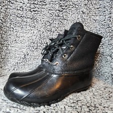 Sperry Saltwater Duck Boots Black Rainboots Women Size 9