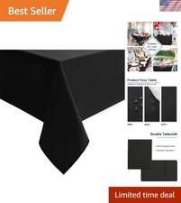 Versatile Black Rectangle Table Cloth 54" x 80" - Perfect for Dining Parties