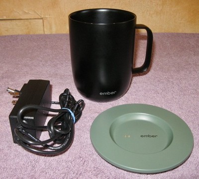 Ember Temperature Control 14 oz. Black Smart Mug with Charging Coaster & Adapter