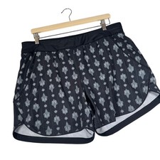 Lands End Wmns Black Medallion Paisley Board Shorts Swim Athletic Size 14 505887