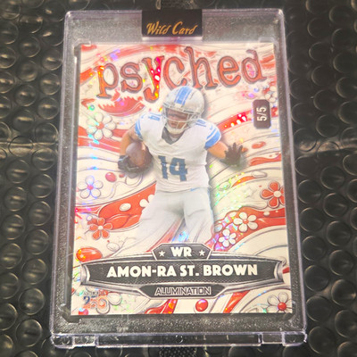 Wild Card Psyched Alumination 2026 Amon-Ra St. Brown Detroit Lions 5/5 #AP-AS