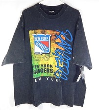 2024-25 New York Rangers New Era Retro Washed Boxy Tee Shirt T-Shirt Black L