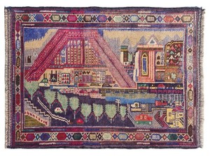 Rare Hand Knotted Vintage Afghan Taimani Balouch Wool Area Rug 4.6 x 2.8 Ft