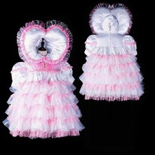 Girl Maid Sissy Lockable White satin Dress Cosplay Unisex Costumes Tailor-made