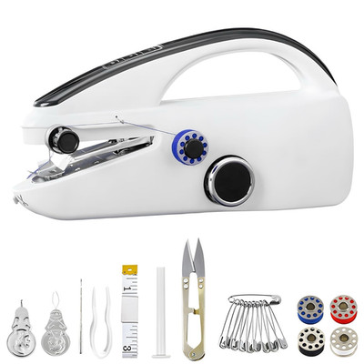 Mini Portable Handheld Sewing Machine, 2 Speeds, Thread Cutter, USB/AA Powered
