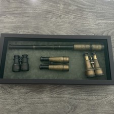 Framed War Era Antique Binoculars Monocular