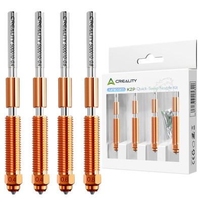 Official K2 Plus Nozzles, 0.4/0.6/0.8mm 4PCS Quick-Swap 3D Printer Hotend Noz...