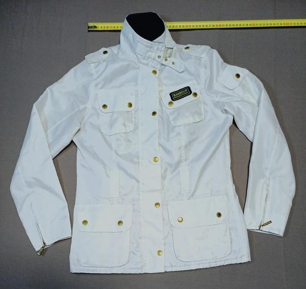 Women Barbour Jacket White Polyester 36