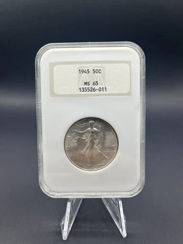 1945 WALKING LIBERTY HALF DOLLAR NGC MS65