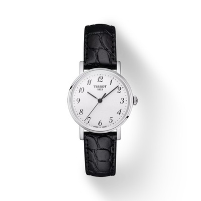 Tissot Everytime Black Leather Band 30mm Case Women's Watch T1092101603200