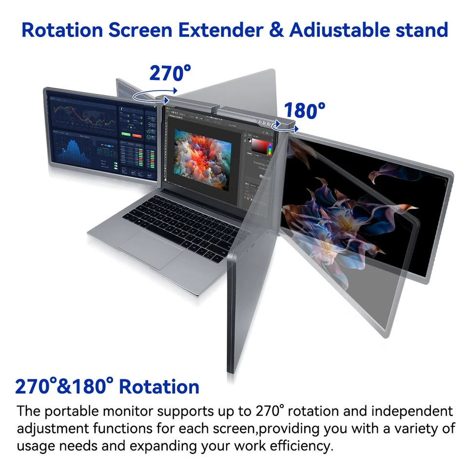 14''Laptop Screen Extender Full HD Display Laptop Monitor Extender Plug&Play - Image 3 of 4