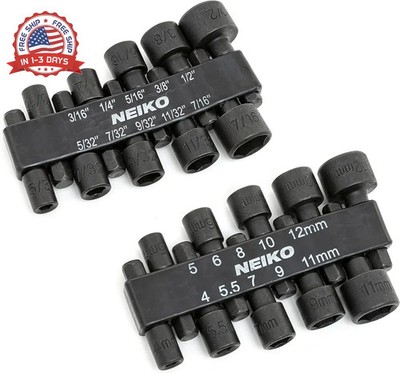 NEIKO 10068A Nut Driver Set, For Impact Drill and Driver, 20 Piece, 1/4'' Hex Sma