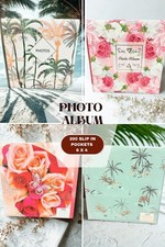 BEAUTIFUL DESIGN 6" X 4"  Photo Album with 200 Pockets FLORAL PRINT FOR MEMORIES