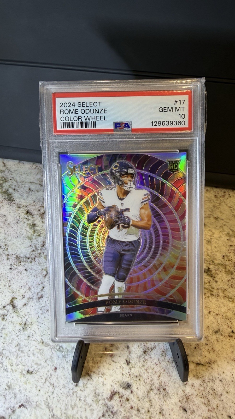 2024 Panini Select Rome Odunze Rookie Color Wheel PSA 10 GEM MINT Bears SSP RC