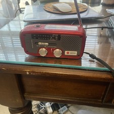 Eton Microlink FR160 RED Emergency Radio-Light-Phone Charger Solar/Cranked Power