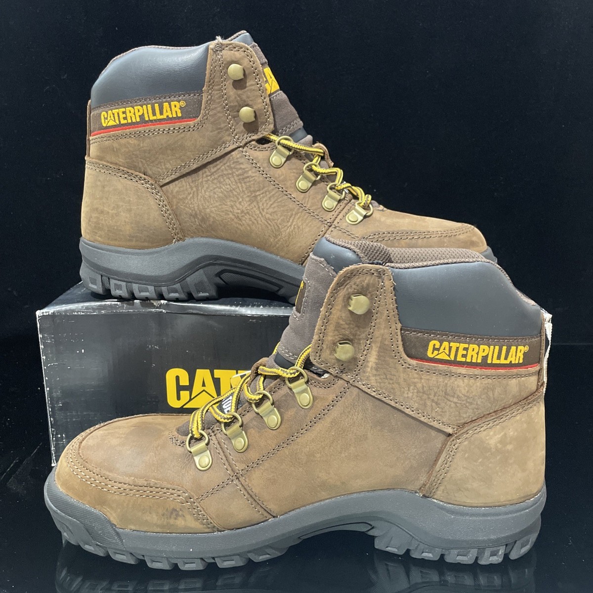 Caterpillar Steel Toe Work Boots Mens 14 Outline Brown Leather P90803 Men Caterpillar Outline Steel Toe Work Boot P90803 Seal  main image 4