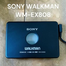 Sony Walkman WM-EX808 Black Cassette Player Tested Working w/ Battery Case Japan