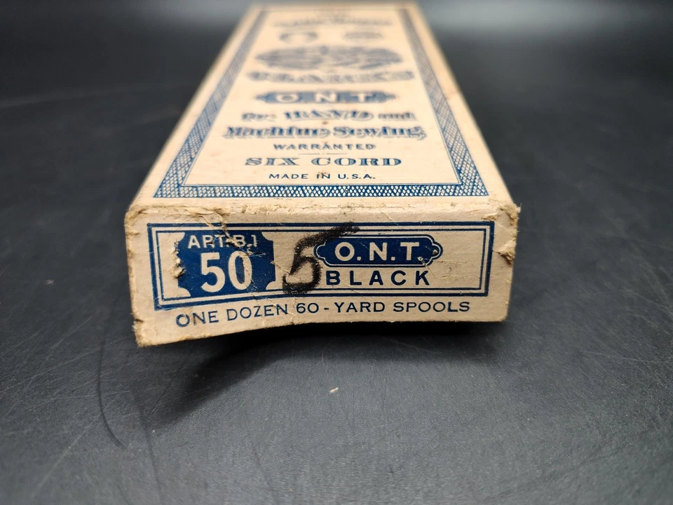 Máquina Clark Hilo de Coser 8 Carretes Negro Seis Cordones De Colección EE. UU. ART.B.1-50 Foto 2 de 4
