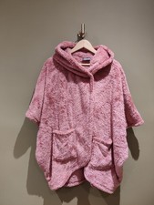 QVC Cozee Home Fleece Hooded Wrap Poncho Loungewear Size Small / Medium Pink
