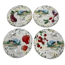 Dash Of That Villa Julie Paton 4 Salad Plates 8.5" Certified International