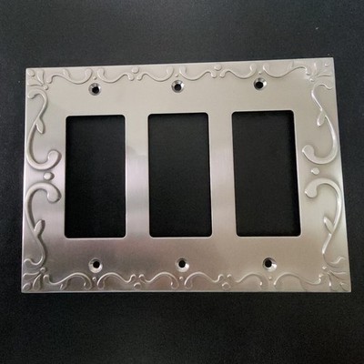 Triple Decorator Wall Plate Switch GFCI Rocker Gang Classic Lace
