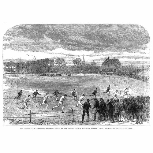 OXFORD Oxford & Cambridge Athletic Sports Christ Church Meadows - Old Print 1866