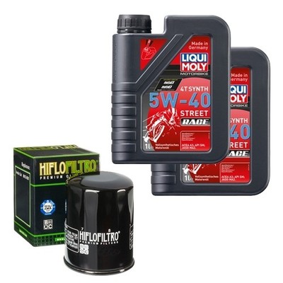 HiFlo Ölfilter Set LM 5W-40 Race 2L für Arctic Cat Alterra 700 EFT EPS Bj.2017