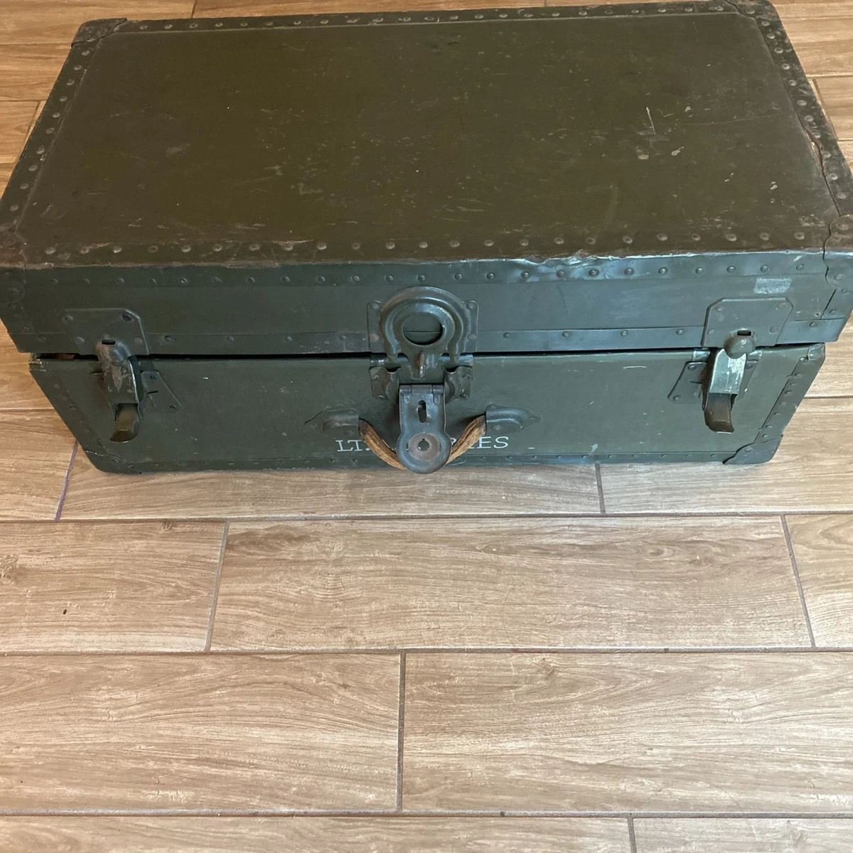 米軍放出品 1940年前後 沖縄戦 当時物 WWⅡフットロッカー 木箱