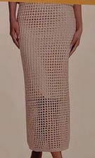 Steve Madden Crochet Straight Skirt Beige Size Medium BRAND NEW