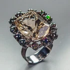 Jewellery 24 ct+ Natural Smoky Quartz Ring 925 Sterling Silver Size 8.5 /R470648