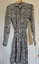 Warehouse Zebra Print Belted Shirt Dress Women’s UK 6