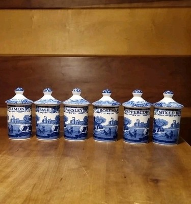SPODE Blue Room Collection 6 unterschiedliche Gewürzdosen Italian
