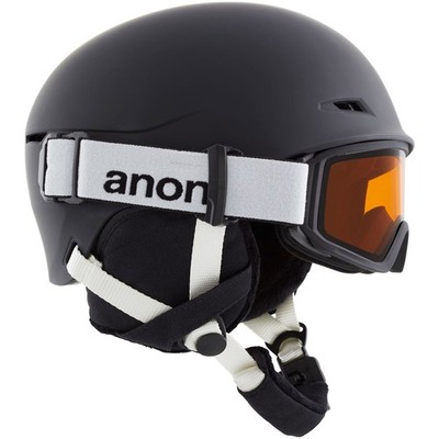 Anon Kinder DEFINE Helm & Ski- Snowboardbrille Kombo Black Schwarz Größen Ausw.