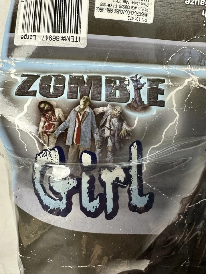 Fantasia de menina zumbi criança grande 12-14 novidades fórum Halloween infantil - Imagem 2 de 4