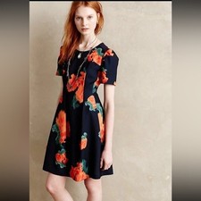 Anthropologie Poppy Palette Dress by McGinn Size 8 Navy