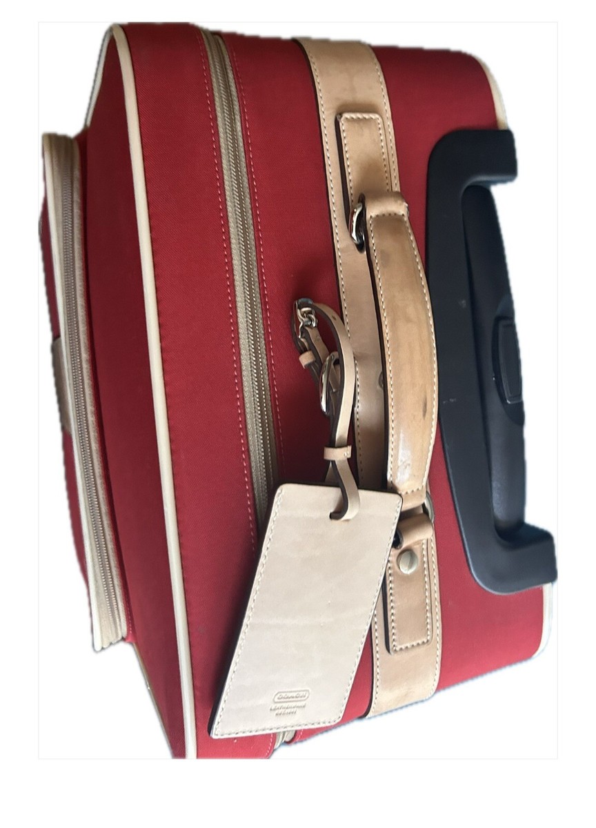 COACH Red Nylon leather trim upright 22