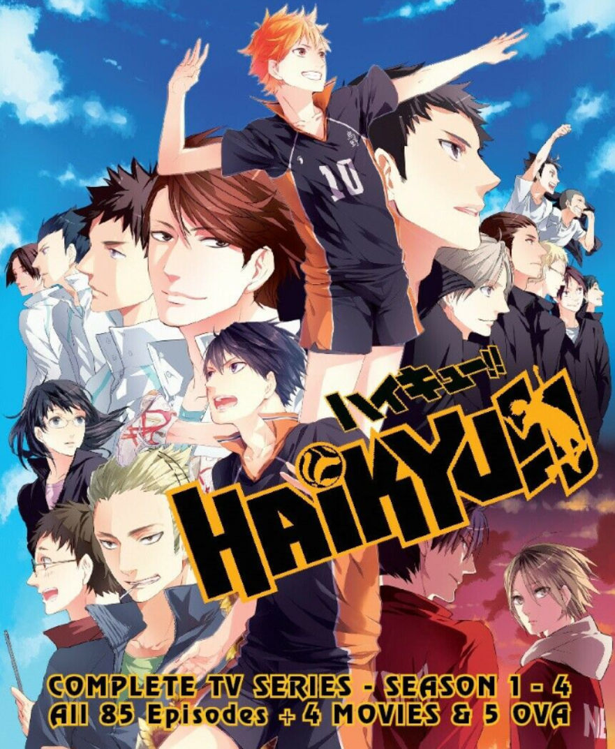 Dvd Haikyuu Anime Season 1-4 Dub Complete Box set + Movie 5 OVA