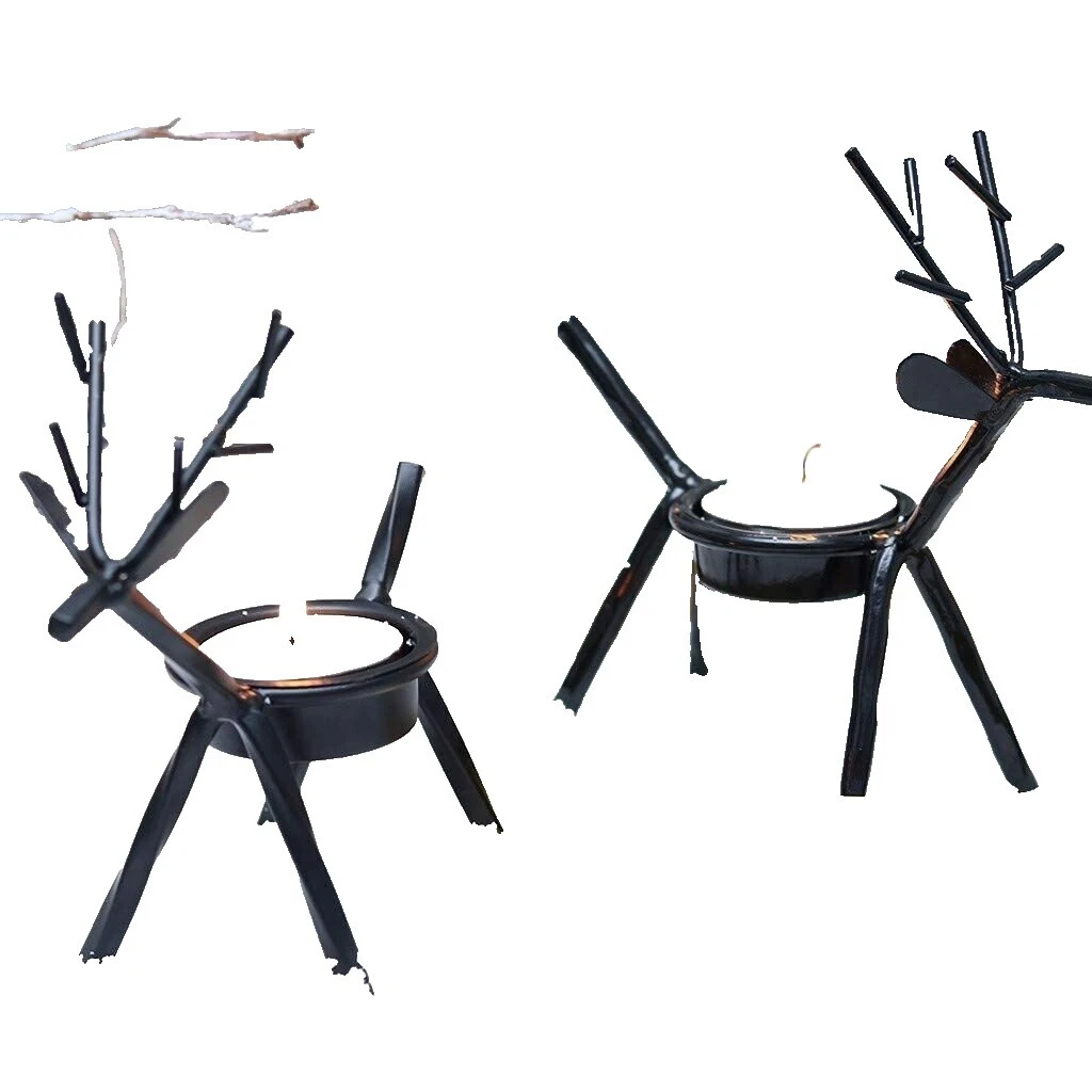 Держатели и аксессуары для свечей из черного металла северного оленя