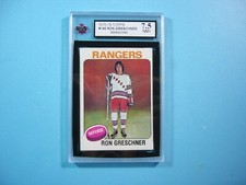 1975/76 TOPPS NHL HOCKEY CARD #146 RON GRESCHNER ROOKIE RC KSA 7.5 NM+ 75/76