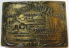 Vintage Belt Buckle 1980's Sour Mash Distillery Jack Daniels Whiskey