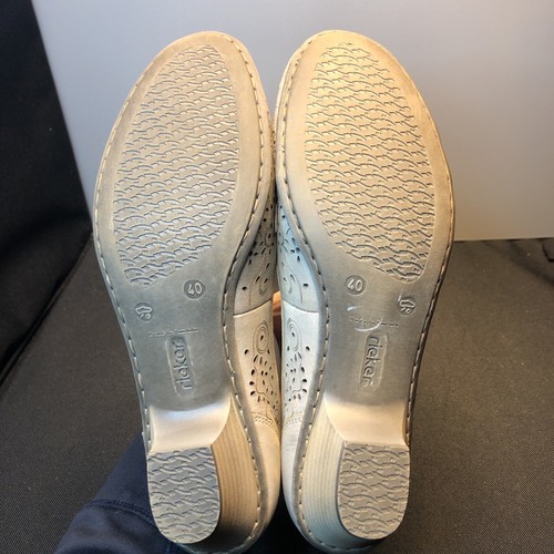 LN/EUC US9/EU40 Rieker ANTISTRESS GRAU LEDER 1,75" ABSATZ KOMFORT HALBSCHUHE PUMPS - Bild 11 von 12