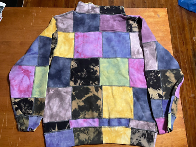 Supreme Patchwork Tie Dye Hooded Sweatshirt Sz Medium Silver SS19