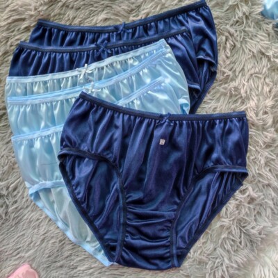 6 Bikini Panties Women Mens Underwear Briefs Nylon Silky Soft Hip 38''-42'' XL