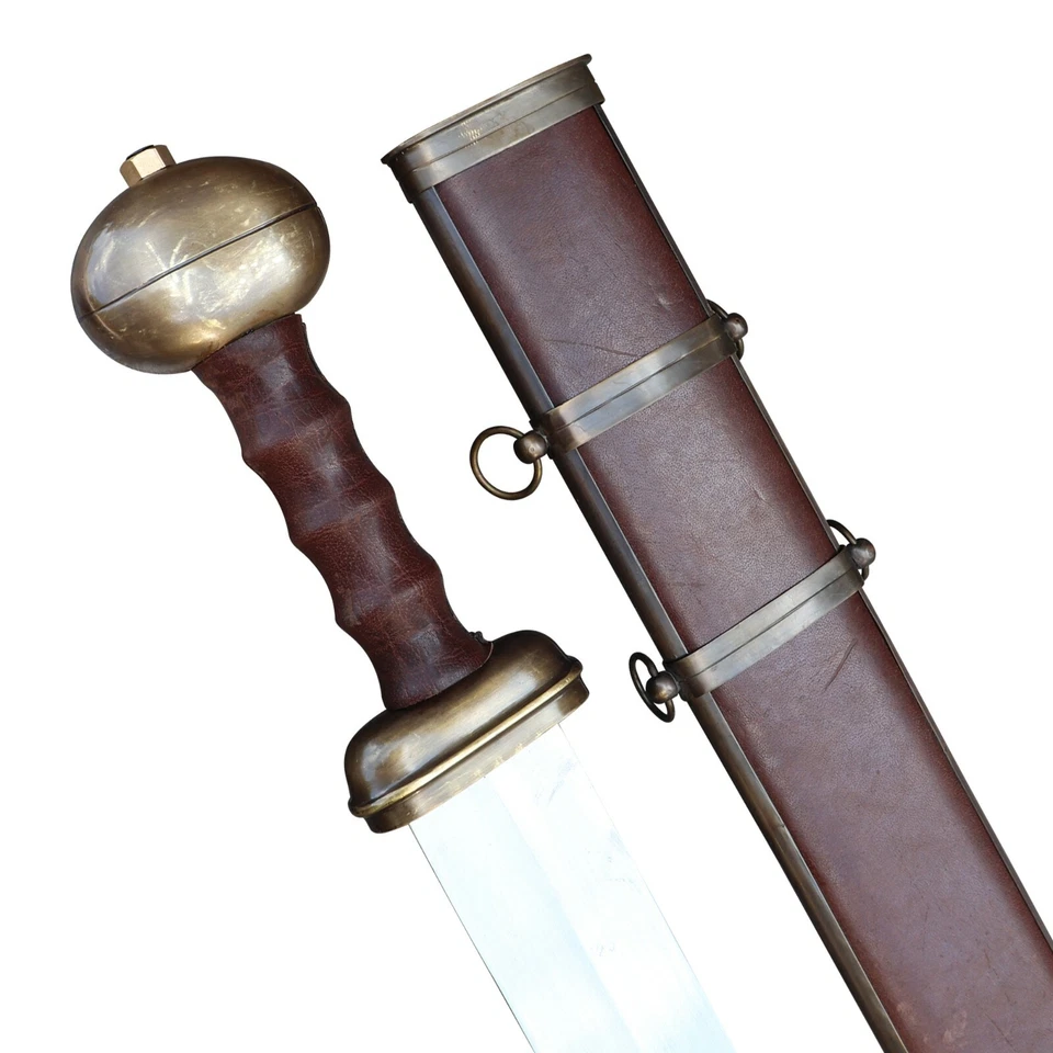 Ancient Roman Medieval Legionary Soldier Full Tang Gladius Sword with Scabbard - Image 2 of 4
