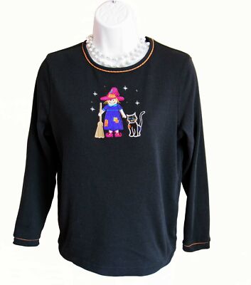 Halloween Witch Cat SHIRT Petite Size PM 6P 8P Designers Originals Studio Treat