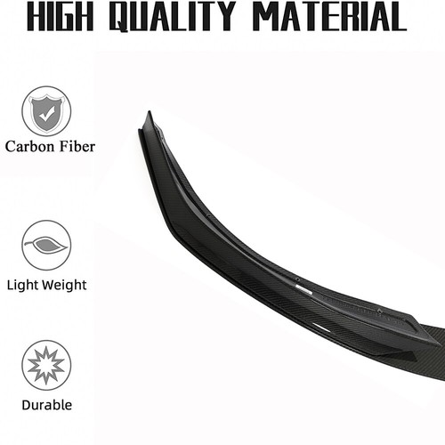 For 2021-2023 Tesla Model S REAL CARBON FIBER Front Bumper Lip Spoiler Splitters - Picture 7 of 12