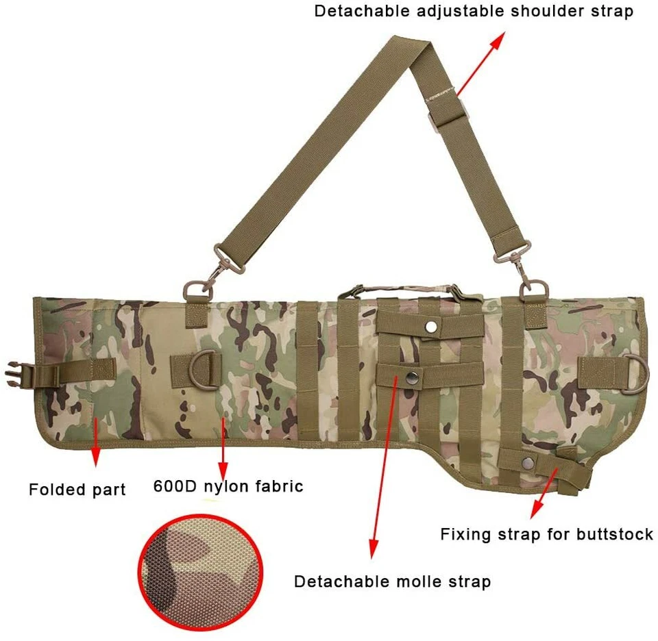 Tactical Shotgun Rifle Scabbard Bag Shoulder Sling Case Holster Molle bags 29" - Image 4 of 4
