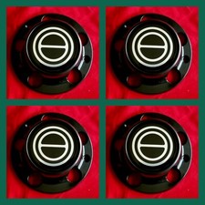 4 piezas. 1980-1996 F150 BRONCO NEGRO Buje de rueda NEGRO Logo Tapas centrales NUEVO con tornillos