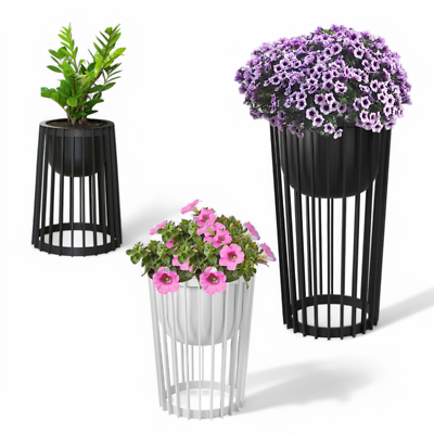 Blumenkbel Rund Einsatz Blumentopf Design & Stnder SET XL/XXL 3 Farben